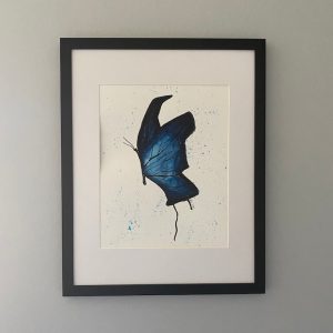 watercolor of blue butterfly